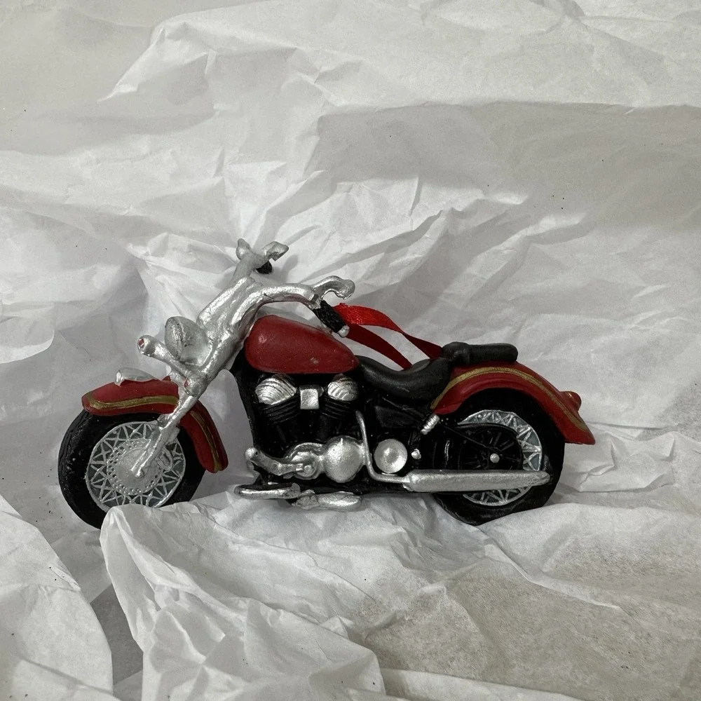 Red Motorcycle Christmas Ornament by Kurt Adler Poly-Resin 4.75